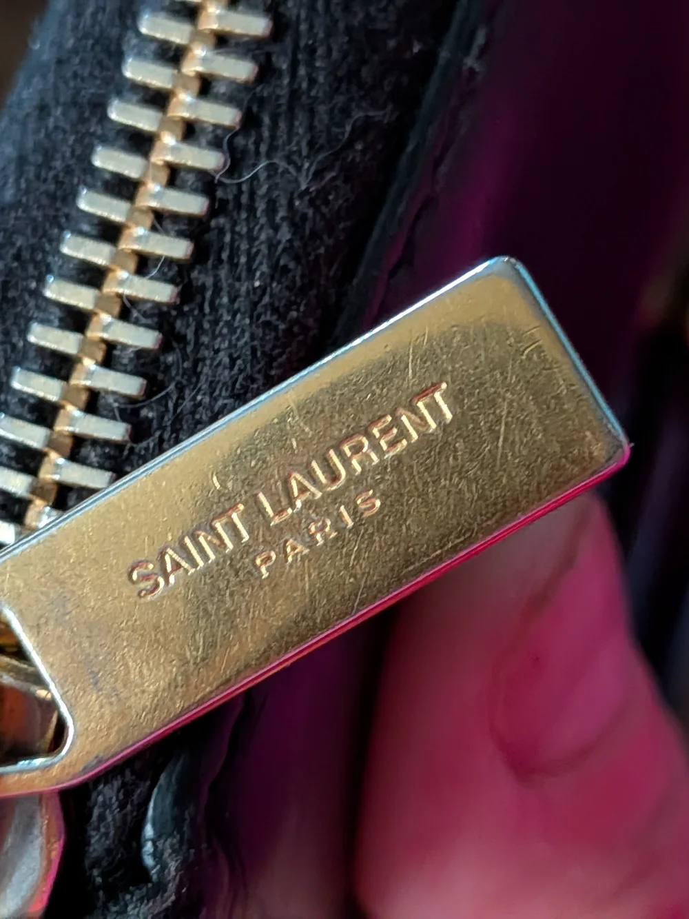 Yves Saint Laurent Black Leather Wallet with Gold Y Logo - Picture 5 of 13